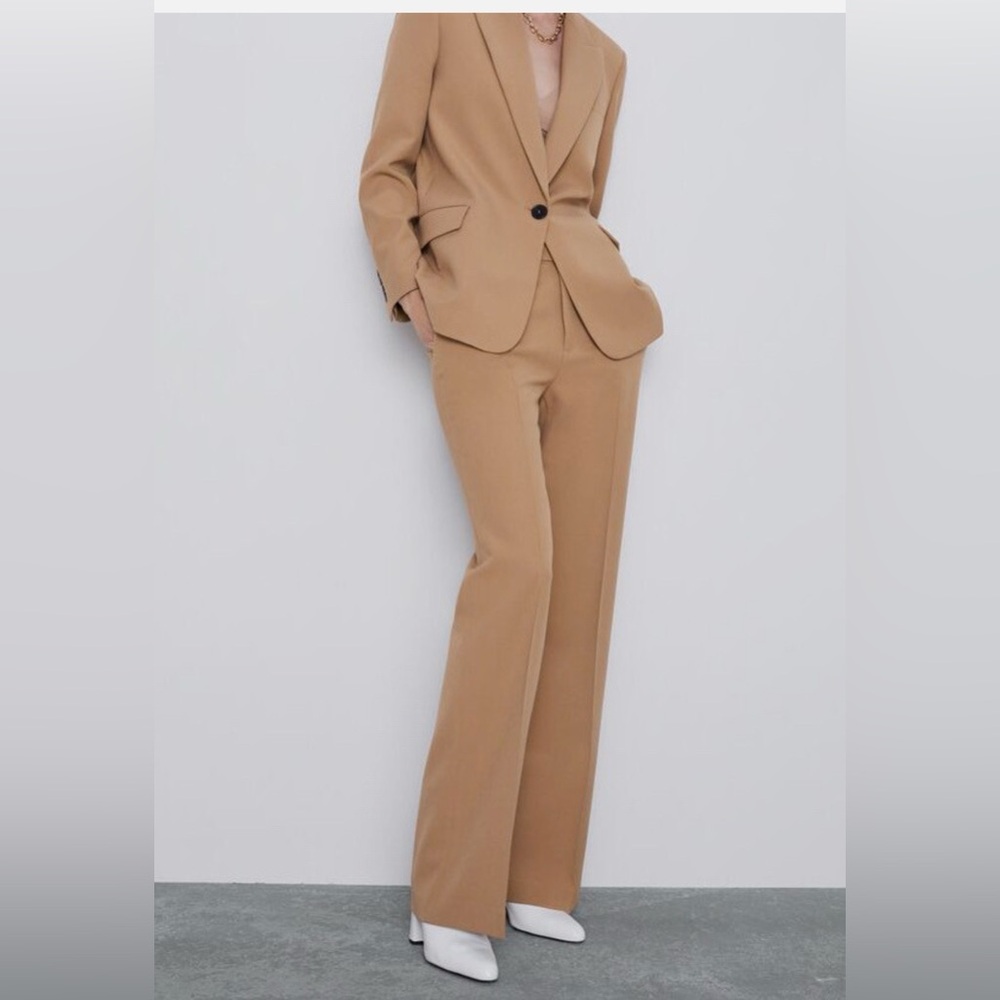 Zara Flared Mid Waist Trousers